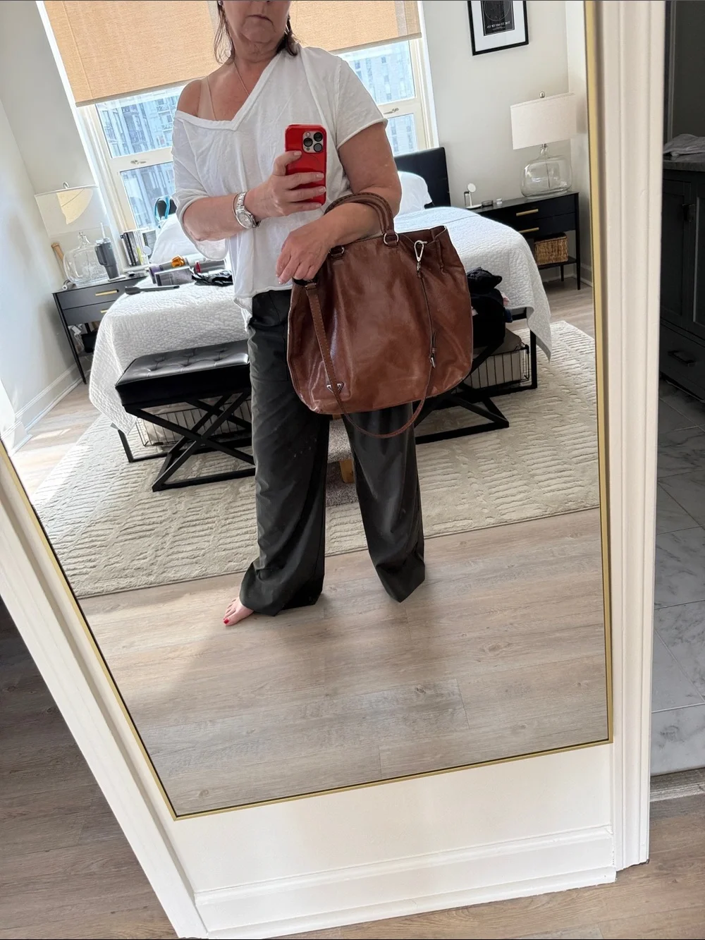 Prada VINTAGE Cognac Brown Leather Shoulder Bag. Early 1990!! It’s a classic